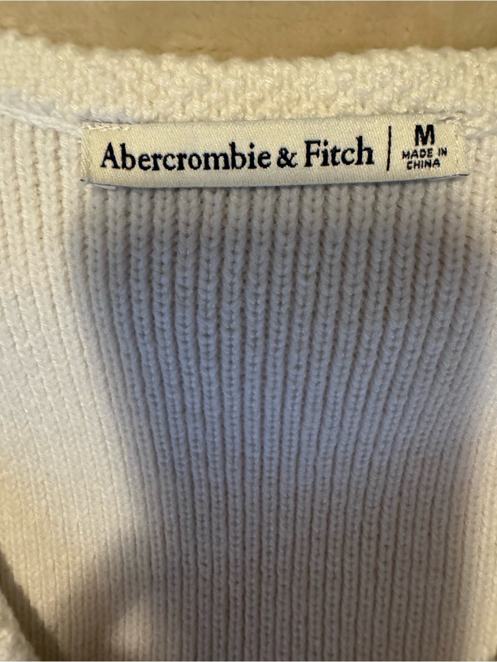 Abercrombie & Fitch Cream Ribbed Knit Vest - Picture 3 of 3